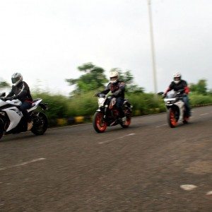 KTM RC vs Kawasaki Ninja  vs KTM Duke