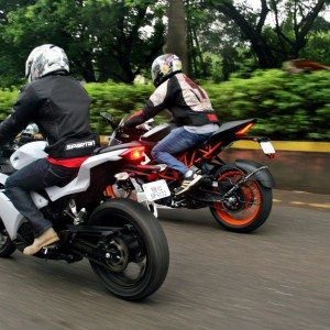 KTM RC vs Kawasaki Ninja  vs KTM Duke