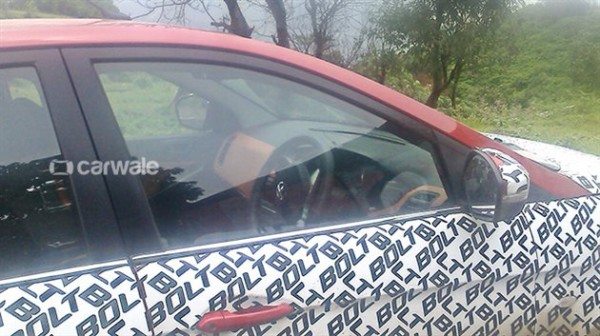 Tata Bolt with orange dashboard inserts spied (1)