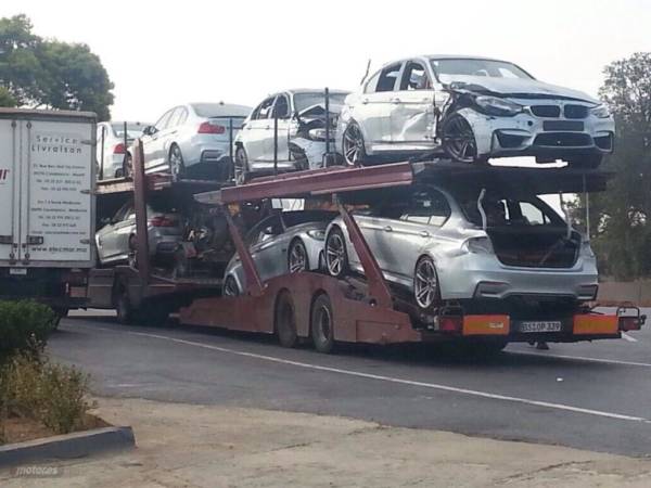 Damaged BMW Ms spotted after Mission Impossible  filming