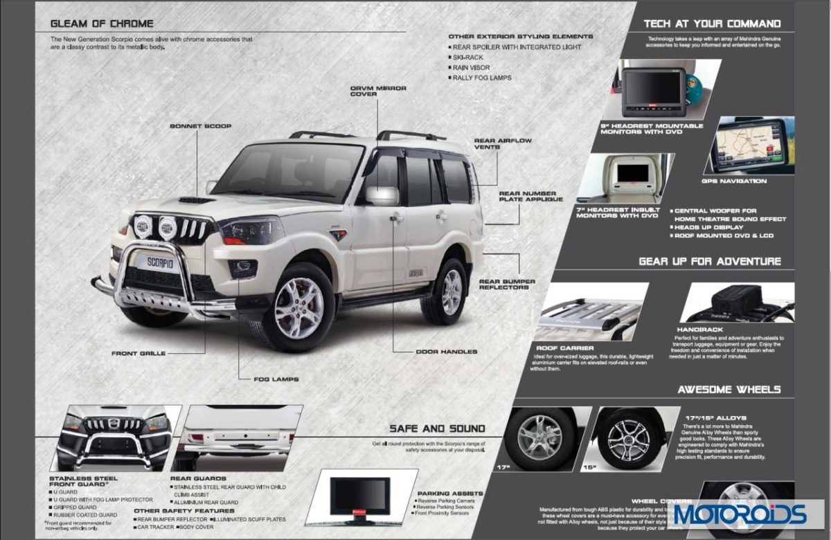 New Mahindra Scorpio Genuine Accessories Revealed in Brochure Motoroids