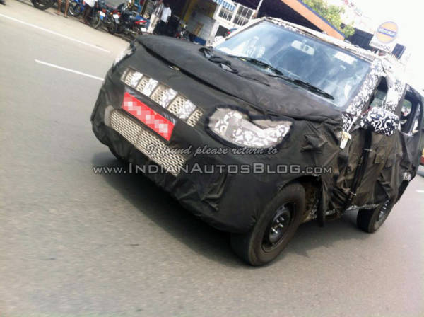 New Mahindra U Bolero spied front quarter