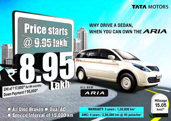 Tata Aria price cut