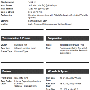 Hero Xtreme Tech specs