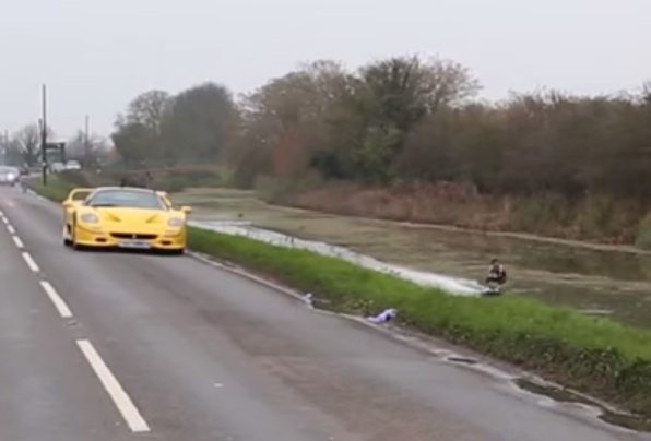 Wakeboarding behind ferrari F