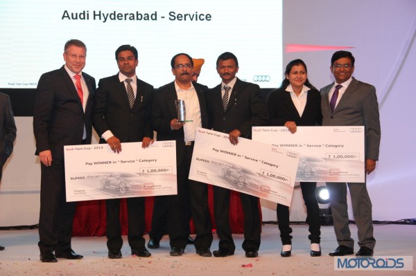 Audi India with the winning Audi Hyderabad team