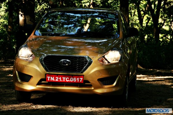 Datsun GO+front in forest