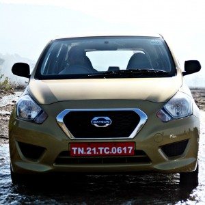 Datsun GO front view yellow