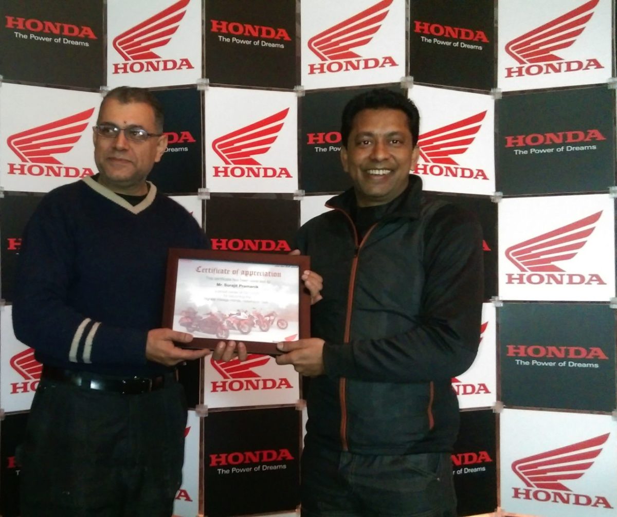 Surajit Pramanik Honda Big Bike Rider in India