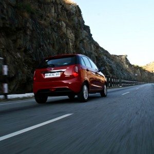 Tata Bolt Red action rear