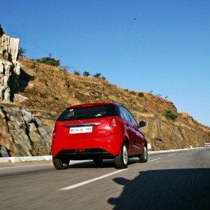 Tata Bolt Red action rear