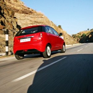 Tata Bolt Red action rear