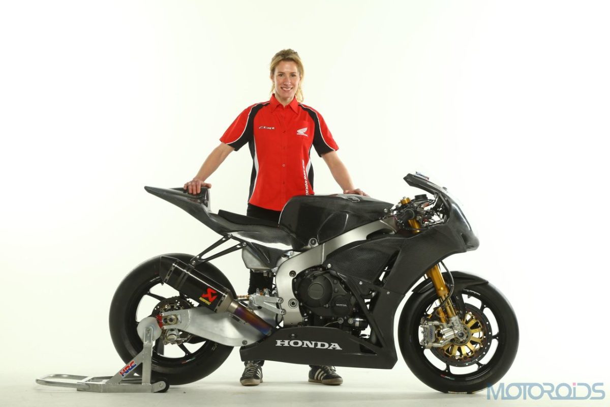 Jenny Tinmouth and her Honda CBRRR Fireblade