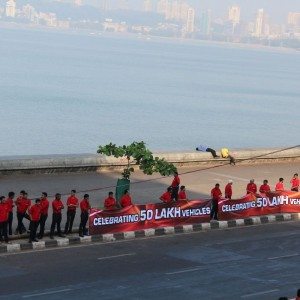 Mahindra Production Milestone Human Chain