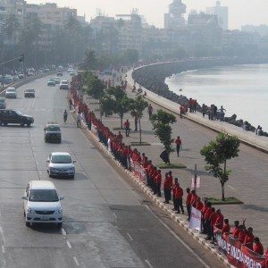 Mahindra Production Milestone Human Chain