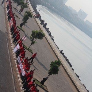 Mahindra Production Milestone Human Chain