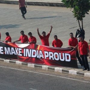 Mahindra Production Milestone Human Chain