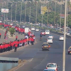 Mahindra Production Milestone Human Chain