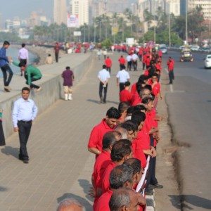 Mahindra Production Milestone Human Chain