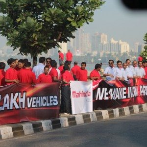 Mahindra Production Milestone Human Chain