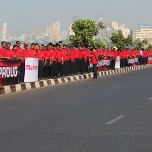 Mahindra Production Milestone Human Chain