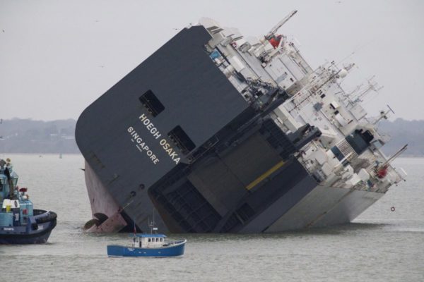 stranded cargo ship