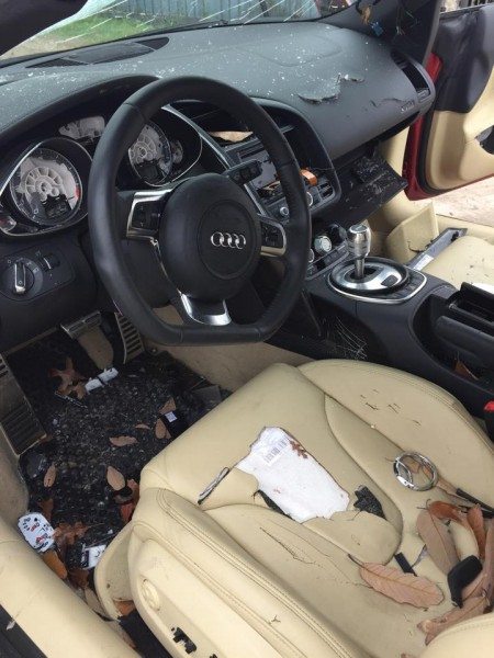 Cheating husband's Audi R8 destroyed by wife (1)