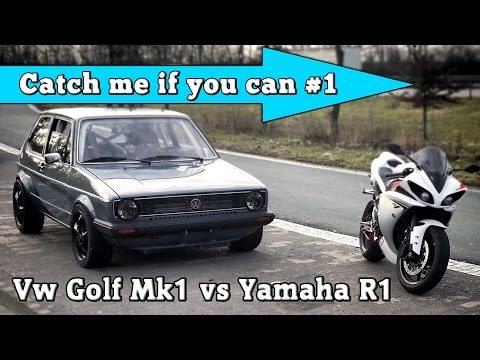 VIDEO:ModifiedVWGolfMkvsYamahaR,thesuperbikelosesspectacularly!