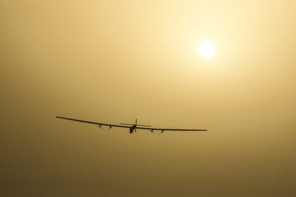 Solar Impulse takes-off to Ahmedabad, India after a pit stop in Muscat, Oman