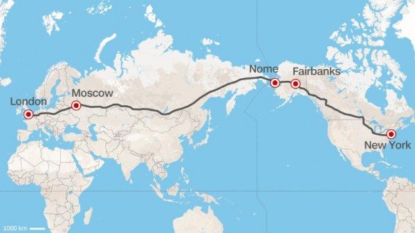 London to New York superhighway project