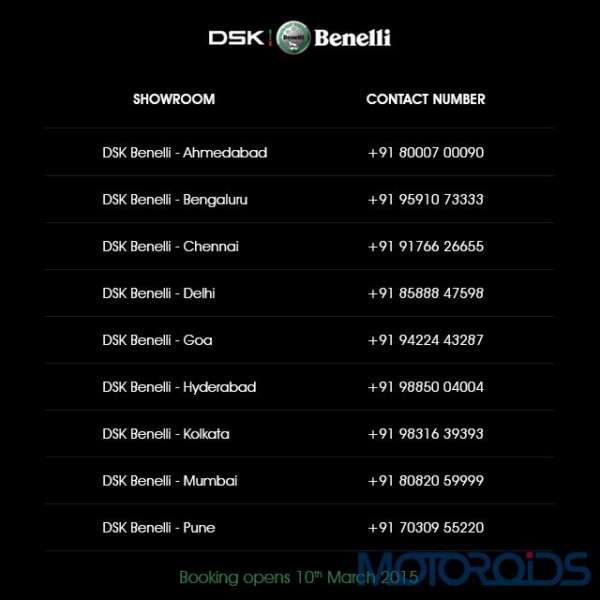 DSK-Benelli India Showroom Contact