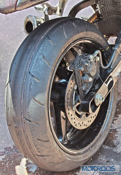 Hayabusa rear tyre after burnout