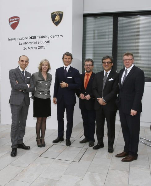 Inauguration DESI, from left - C. Domenicali, Ministro S. Giannini, S. Winkelmann, P. Mosch, L. de Meo, T. Sigi