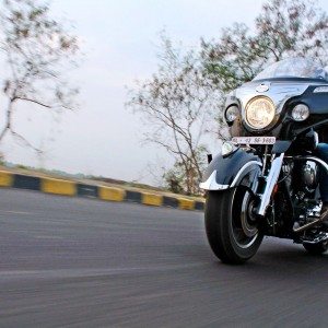 Indian Chieftain front left three quarters action shots