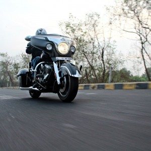 Indian Chieftain front three quarters action shots