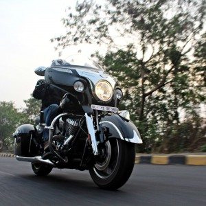 Indian Chieftain front three quarters action shots