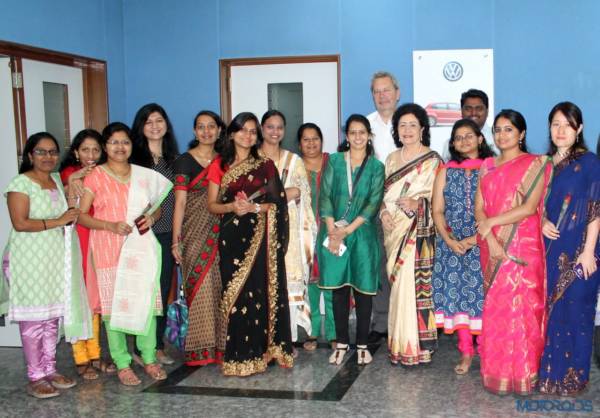 Ms. Lila Poonawala along with the women employees at the launch of Women...