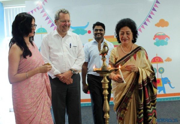 Ms. Lila Poonawala (right) lights lamp during the launch of Women Empowe...