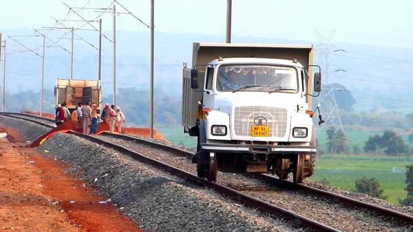 Lorry on tracks