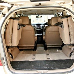 toyota Innova boot space with last row up