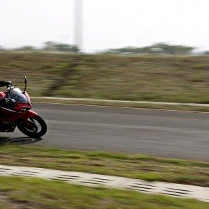 Bajaj Pulsar RS cornering