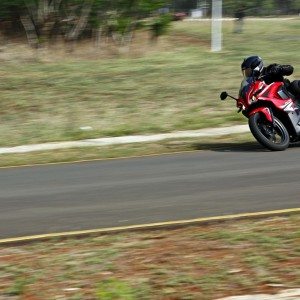 Bajaj Pulsar RS cornering