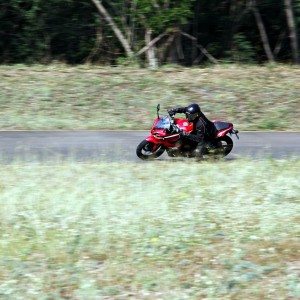 Bajaj Pulsar RS cornering