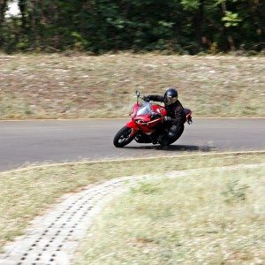 Bajaj Pulsar RS cornering