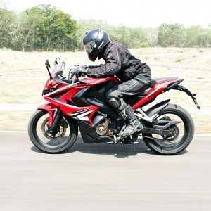 Bajaj Pulsar RS riding left side