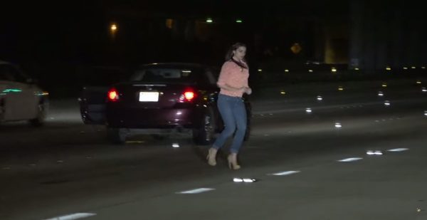 Intoxicated Woman Wanders on San Diego Freeway - 1