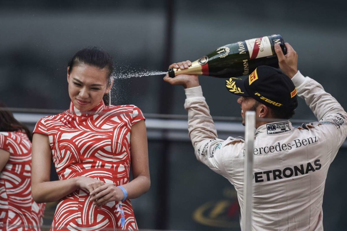 Lewis Hamilton hostess china