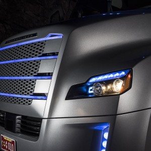 Freightliner Inspiration lights at night