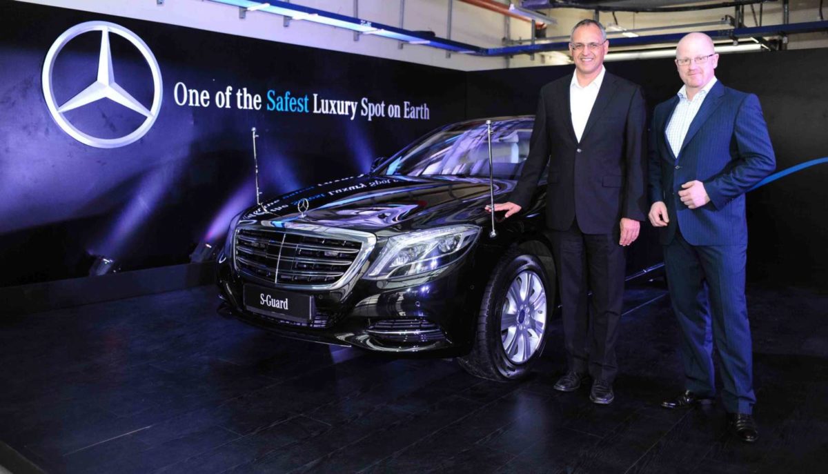 From L R Eberhard Kern MD CEO Mercedes Benz India and Markus Rubenbauer Head Sales Marketing Mercedes Benz Guard