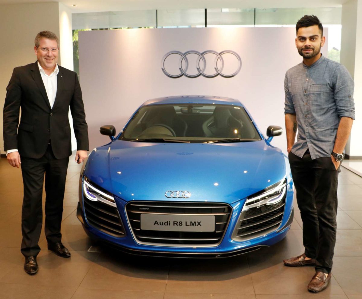 Joe King Head Audi India delivers the limited edition Audi R LMX to Ace Cricketer virat Kohli